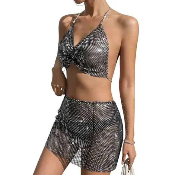 Chainmail-Inspired Top and Skirt Set Size M - Picture 7 of 8